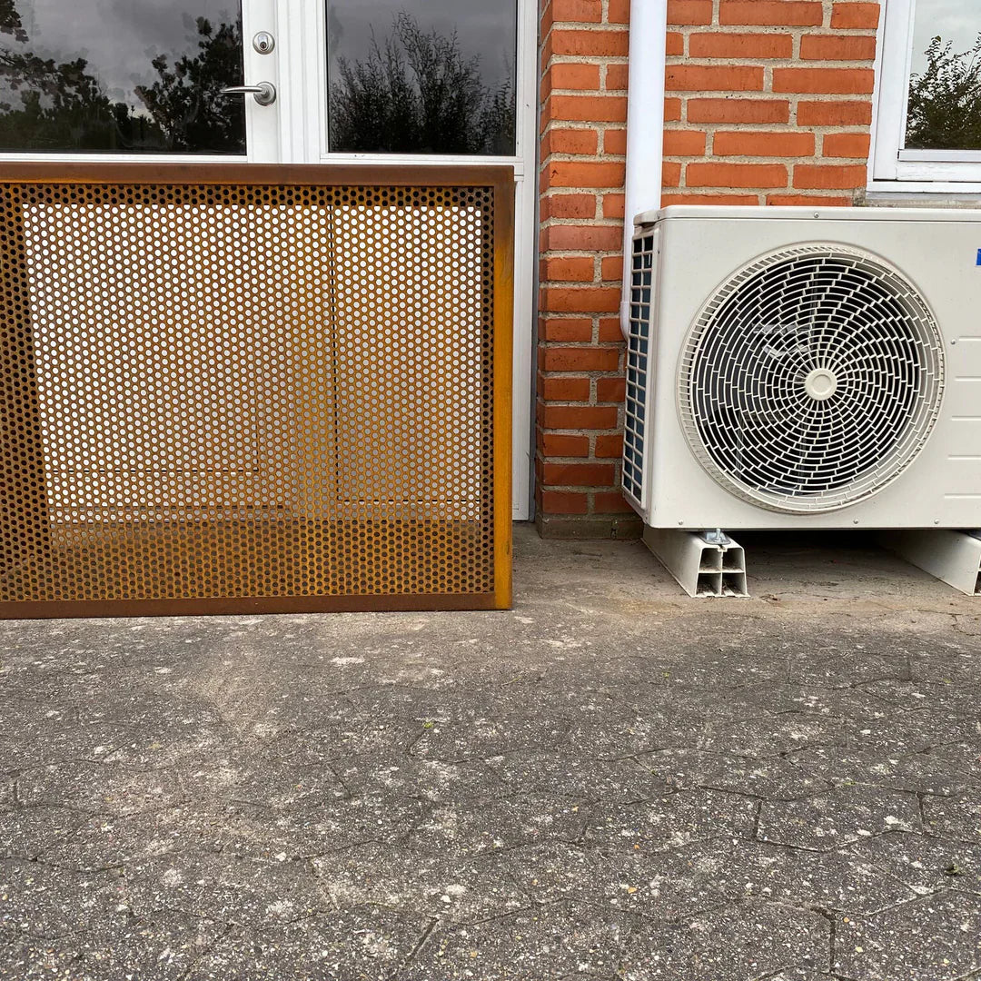 Varmepumpeskjuler i cortenstål