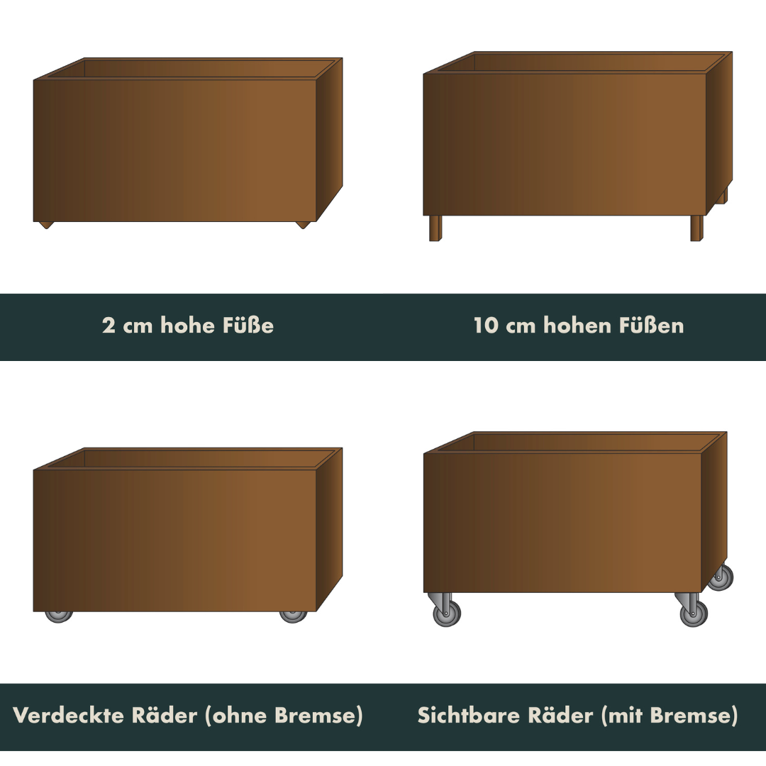 Spesialmål: Runde plantekasser med bunn