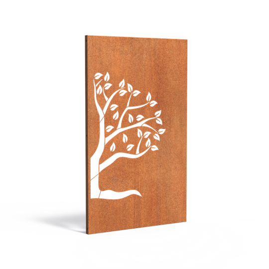 Gjerde i cortenstål med utskjæring: Tre 5