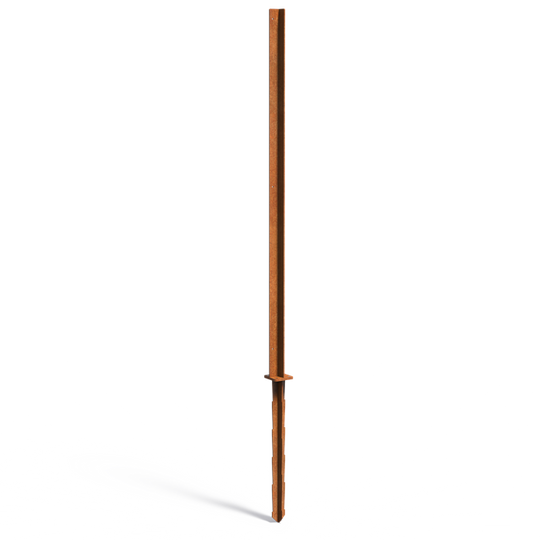 Stolpe til gjerde i cortenstål