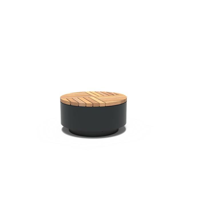 Rund benk/plattform pulverlakkert