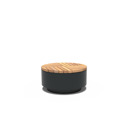 Rund benk/plattform pulverlakkert