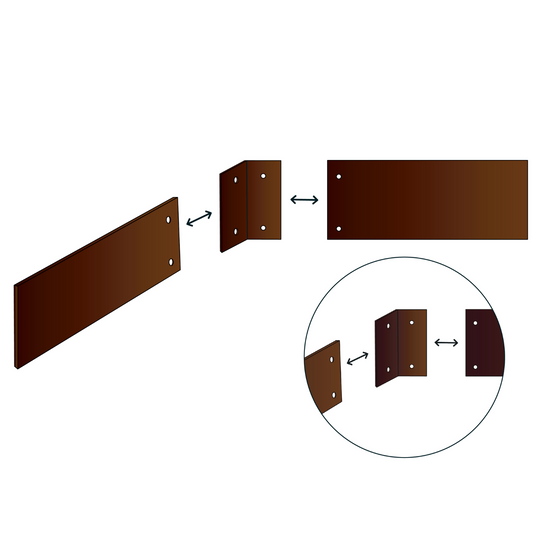 Justerbar vinkelforbindelse for bedkanter