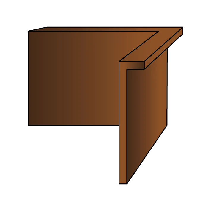 Hjørne for bedkant med bøyd kant