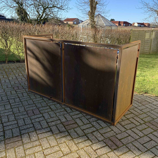 Søppelkasseskjuler i cortenstål - kraftig modell