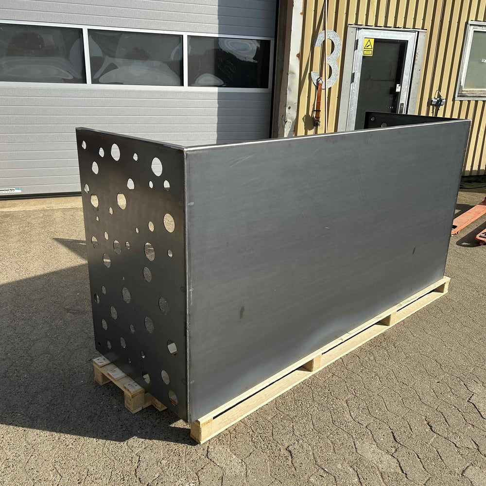 Søppelkasseskjuler cortenstål - perforert modell