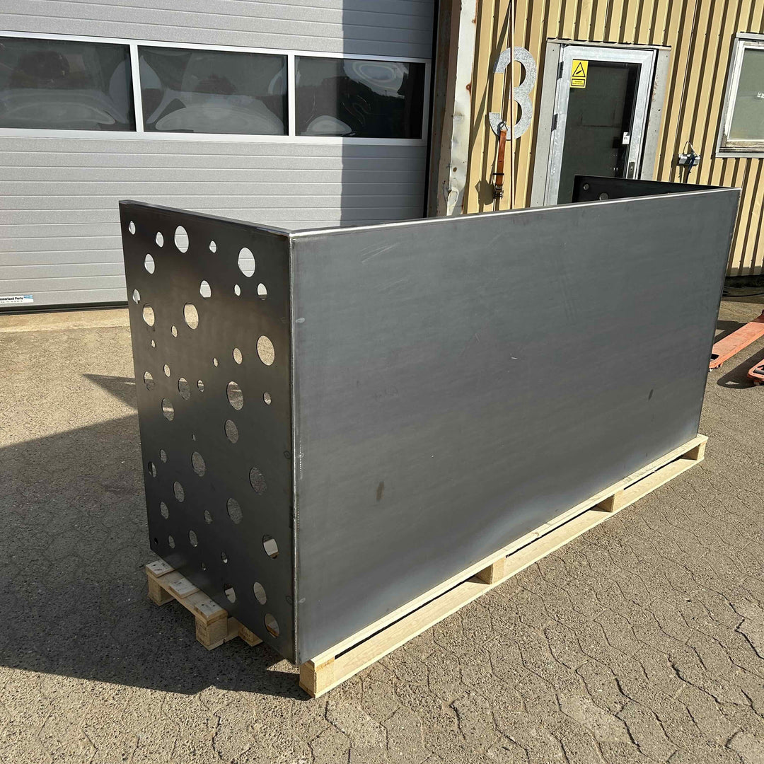 Søppelkasseskjuler cortenstål - perforert modell