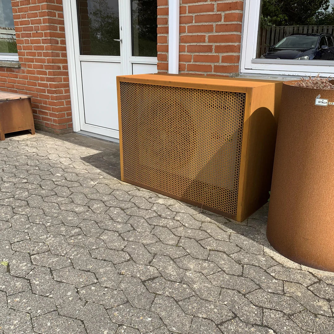 Varmepumpeskjuler i cortenstål