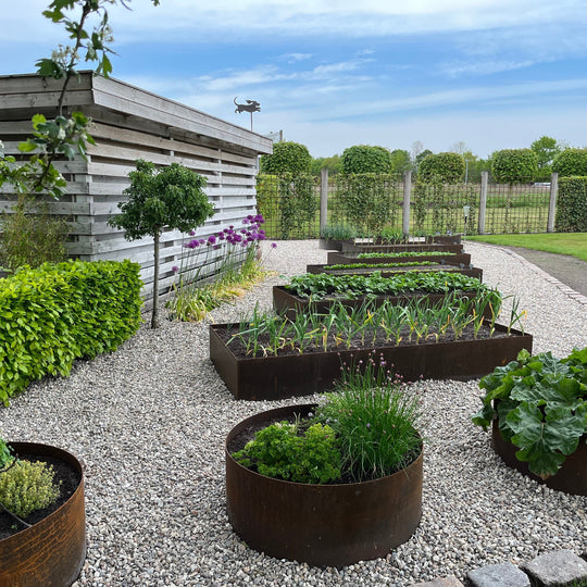 Sirkelbed i 3 mm cortenstål – standardmodell