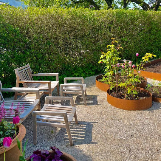 Bedsirkel i 3 mm cortenstål – høy og stor modell