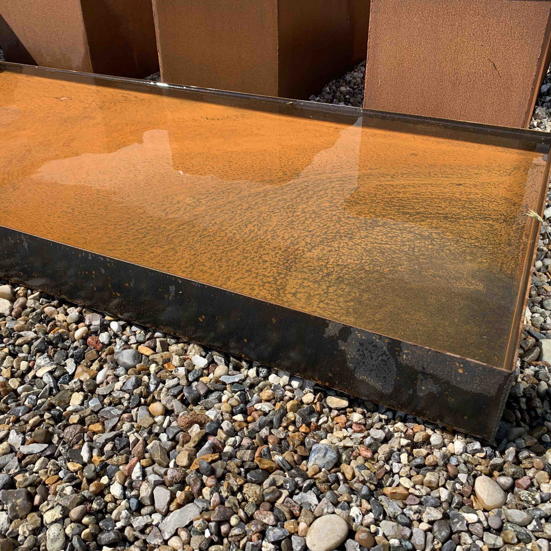 Speilbasseng 200 x 100 cm, cortenstål