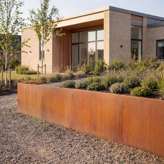 Støttemur i cortenstål