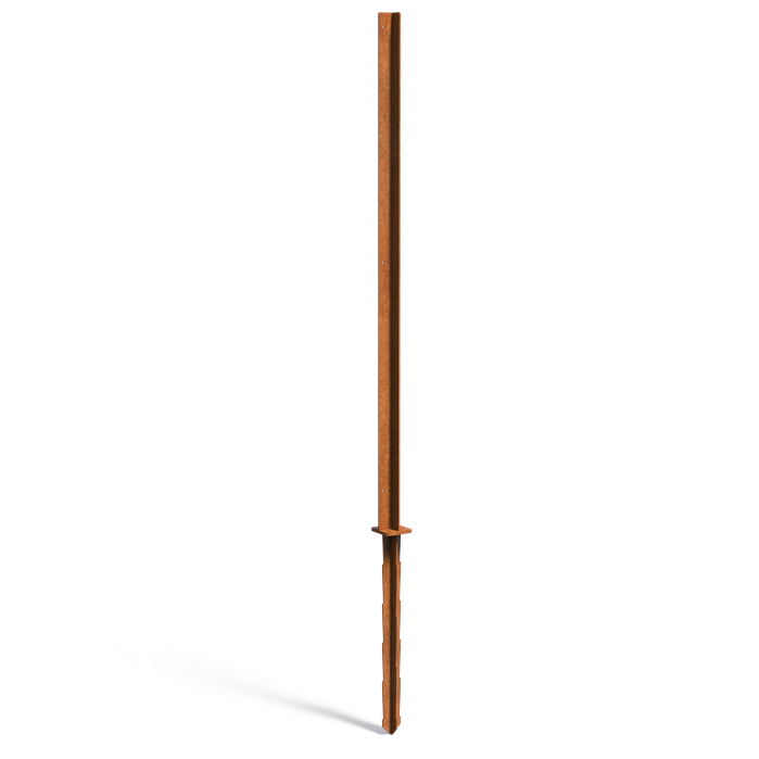Stolpe til gjerde i cortenstål