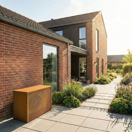 Varmepumpeskjuler i cortenstål