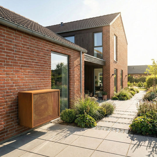 Varmepumpeskjuler i cortenstål