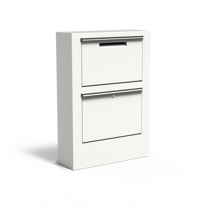 Postkasse i lakkert stål, brev og pakker, stor modell