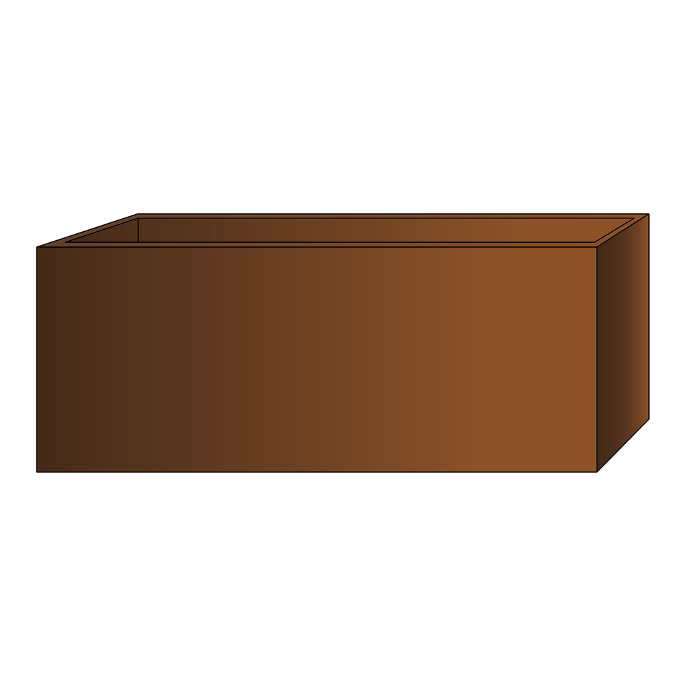 Spesialmål: Plantekasse uten bunn i 6 mm cortenstål – eksklusiv modell