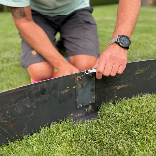 Bedkant med sneglekant i 3 mm cortenstål