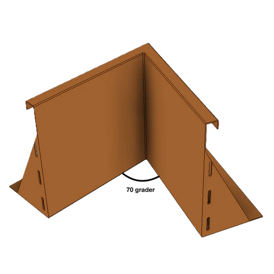 Innvendig hjørne for støttemur i cortenstål