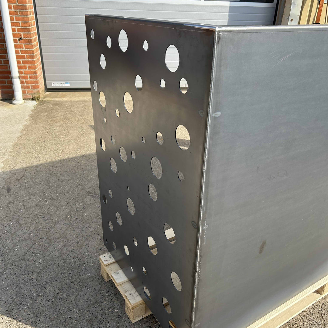 Søppelkasseskjuler cortenstål - perforert modell